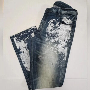 PRPS Men's Silver‎ Splash Distressed Denim Jeans Medium Blue Size 40